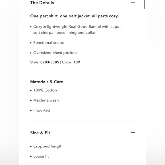 Aerie Cropped Sherpa Lined Shacket grey & white plaid medium snap button front - Picture 2 of 13